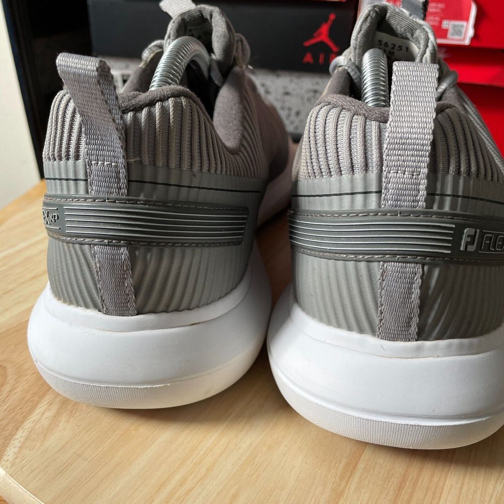 FOOTJOY FLEX XP MENS 11 SHOES Gray White DS GOLF Spikeless Golfer Mesh‎ Sneakers - Picture 5 of 11